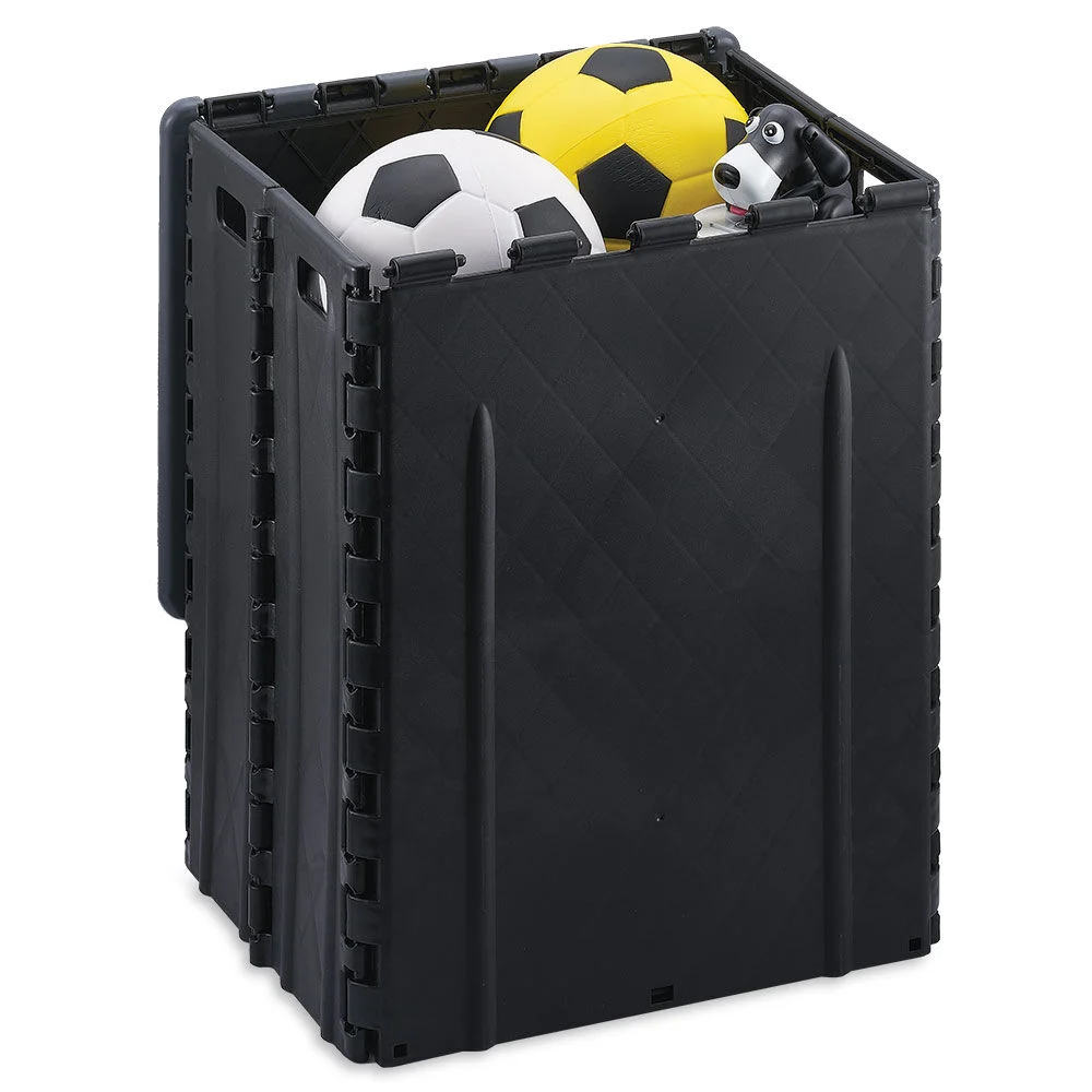 Coffre de rangement et couvercle pliable noir