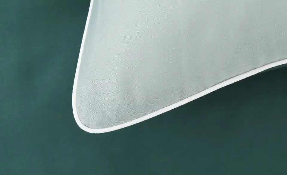 como Satin Wende-Bettwäsche Satin Piping Grün 135x200 cm, 80x80 cm