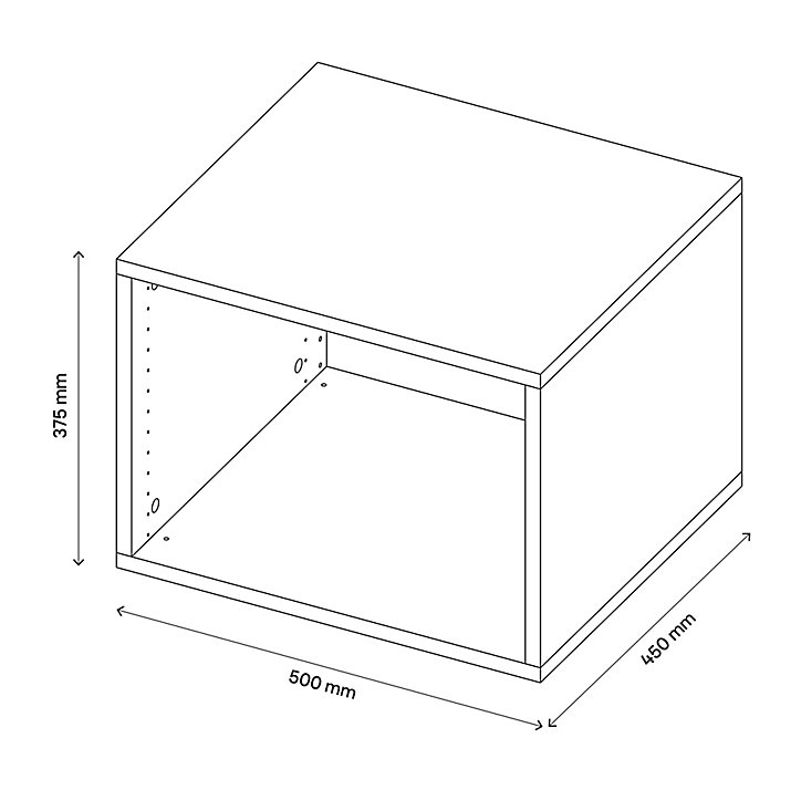 Caisson effet chêne grisé GoodHome Atomia H. 37,5 x L. 50 x P. 45 cm