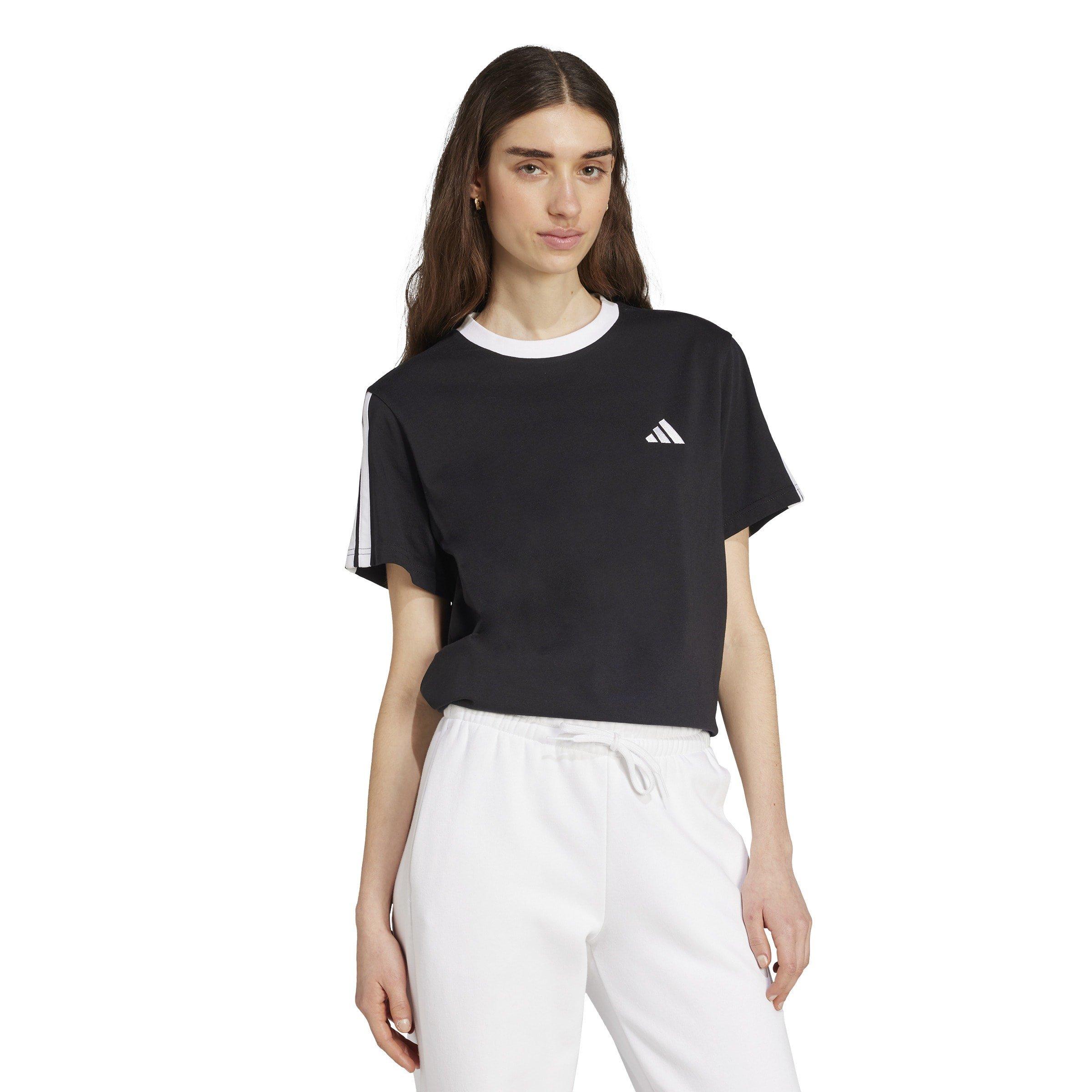 adidas Essentials 3 Stripe T-Shirt Womens