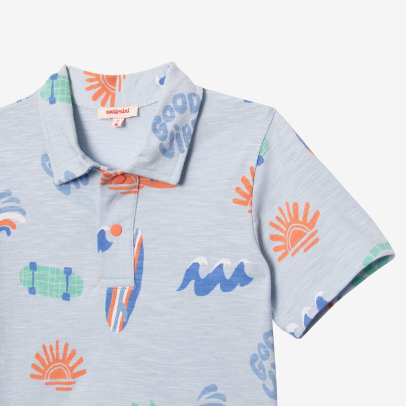 Polo bébé garçon good vibes bleu Catimini Bleu