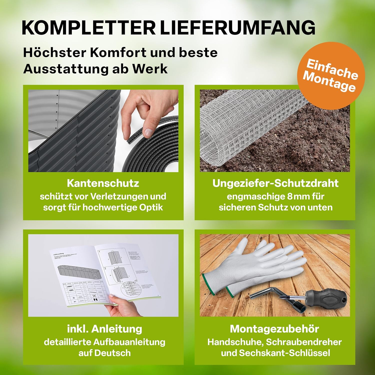 TTL GARDEN 240x80x80cm Elegance L Metall Hochbeet Anthrazit - Stahl rostfrei verzinkt & grau lackiert Wellblech ovale Form sehr stabil Garten Beet für Gemüse Kräuter Blumen Gartenbeet Gemüsebeet
