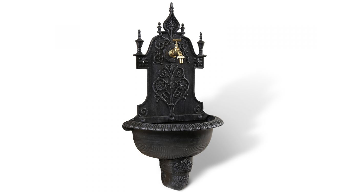 Fontaine de jardin aluminium gris 44x22.5x77.5cm
