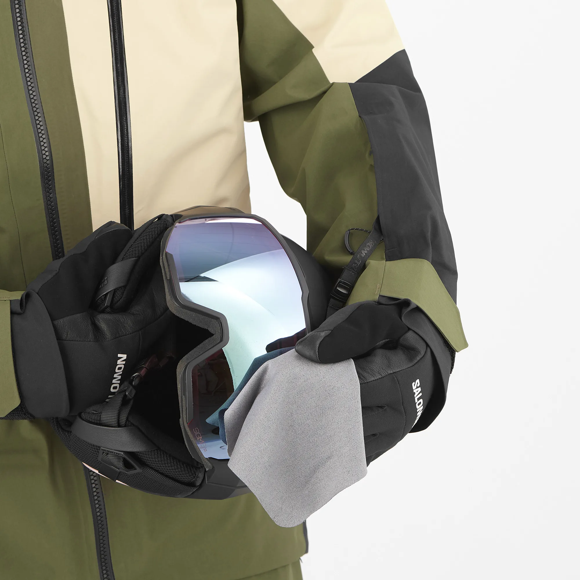 Salomon Men's Moon Patrol GORE-TEX Jacket White Pepper / Grape Leaf / Deep Black