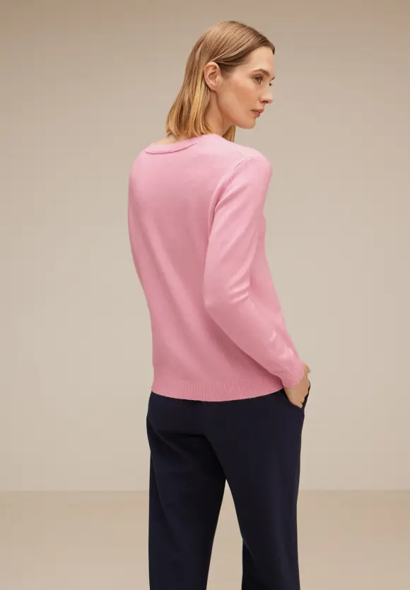 V-Neck Pullover - soft legend rose