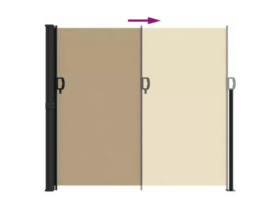 Auvent latéral rétractable beige 180x500