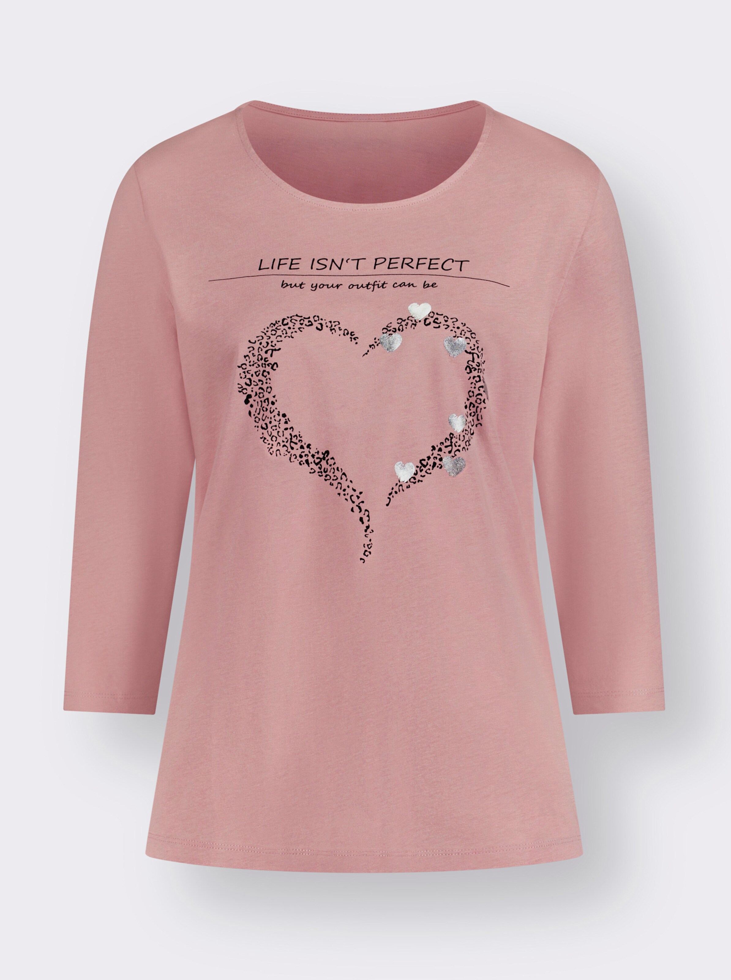 34-Arm-Shirt mit Herz-Motiv
