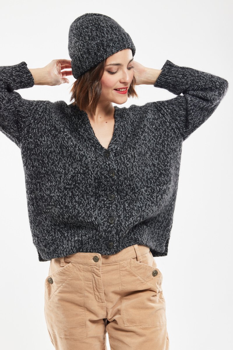Gilet boutonné - laine et alpaga