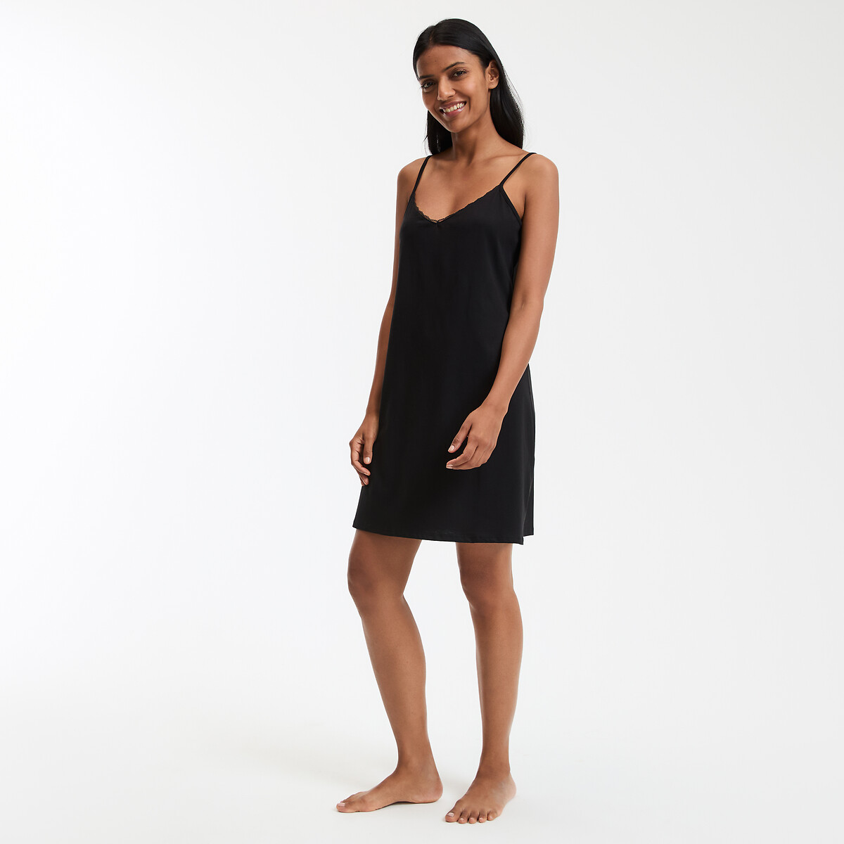 COLEÇÃO LA REDOUTE<br>Camisola com alças finas de algodão