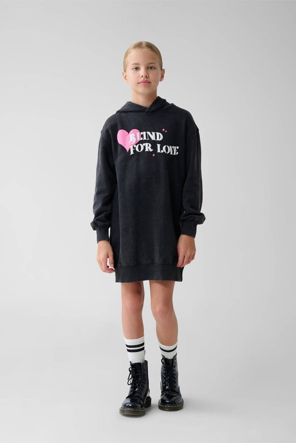 Shoeby sweatjurk met tekst antraciet
