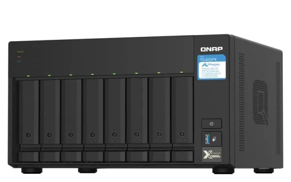 [OUTLET] - QNAP TS-832PXU - NAS-server - 8 bays - rackversion - SATA 6Gb/s - RAID RAID 0, 1, 5, 6, 10, 50, JBOD, 60 - RAM 4 GB - Gigabit Ethernet / 2.5 Gigabit Ethernet / 10 Gigabit Ethernet - iSCSI support - 2U