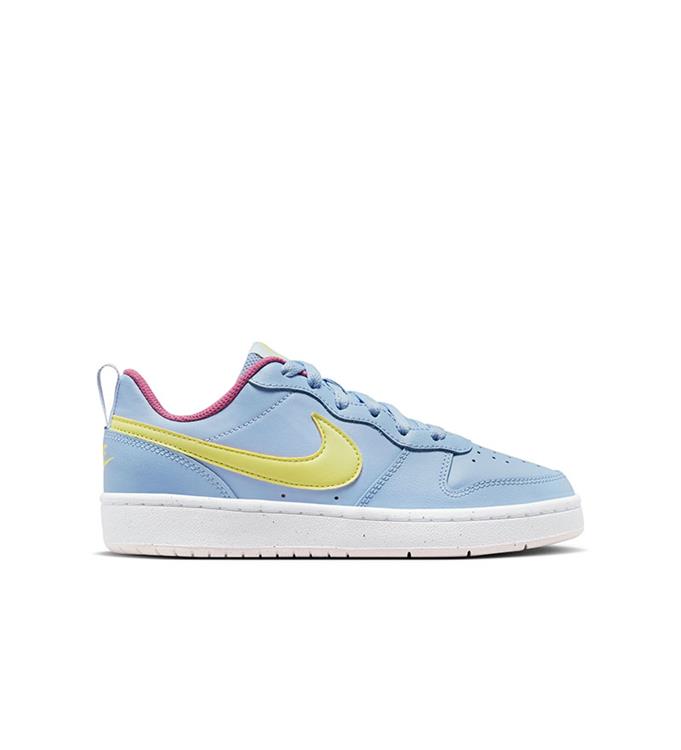 NIKE COURT BOROUGH LOW 2 BIG KIDS COBALT-BLISS-LT-LEMON-TWIST-PE