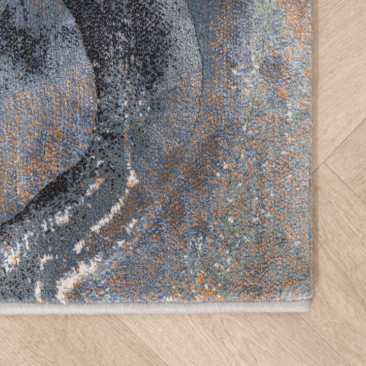 Abstract vloerkleed - Xavier Wave Blauw/Grijs