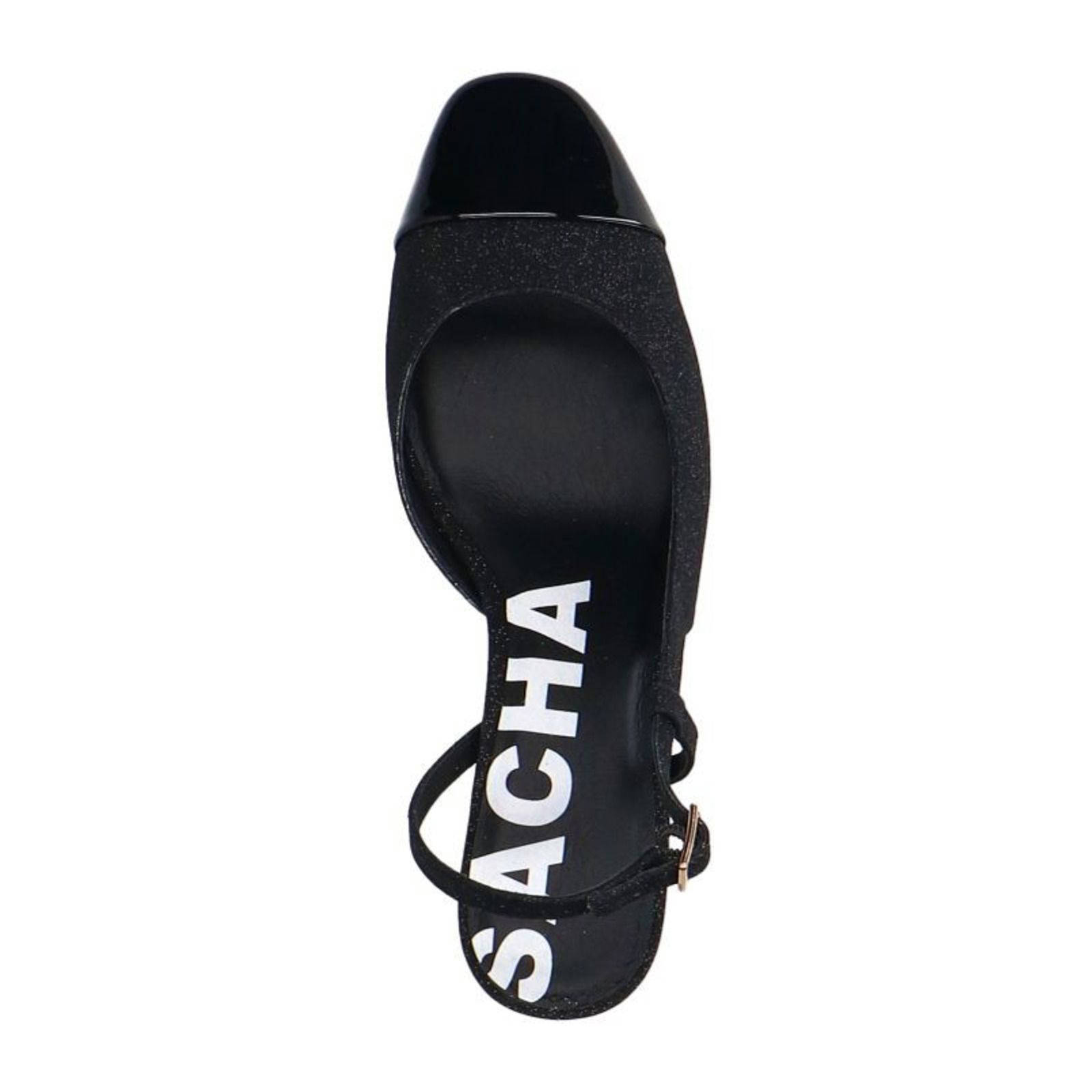 Sacha slingback pumps met glitters zwart