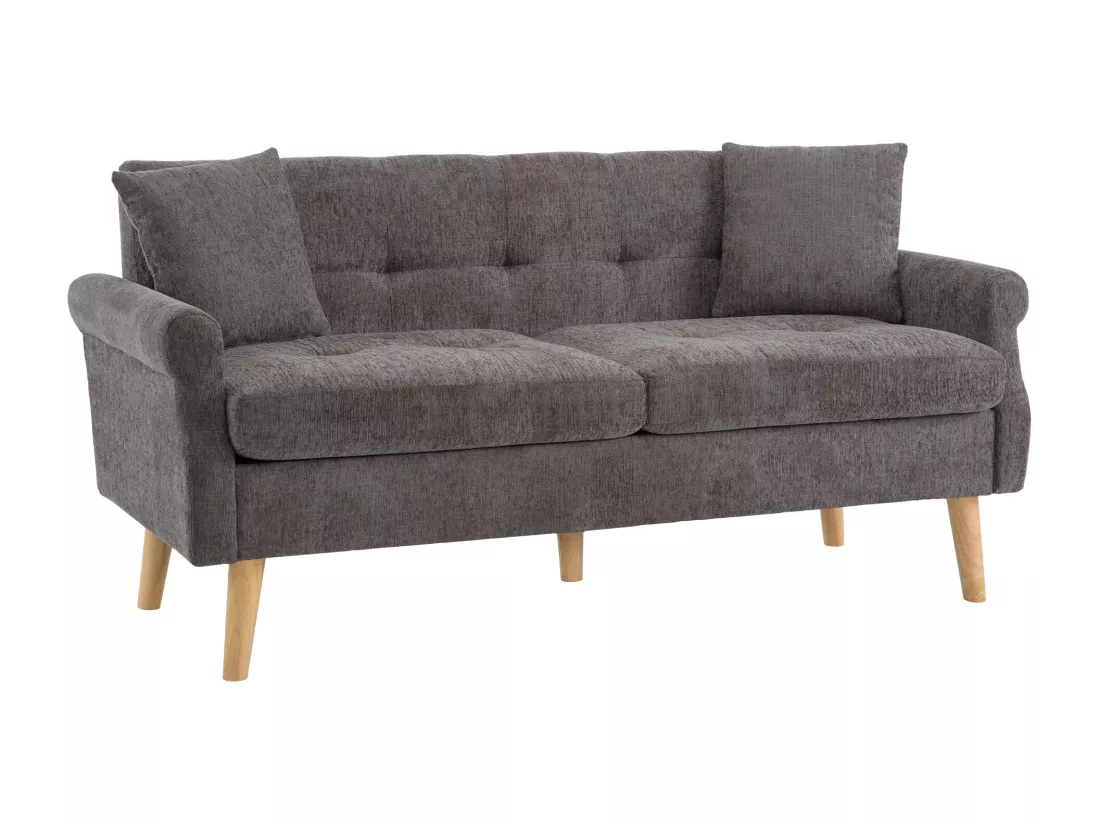 Haobosic - Canapé Double en Tissu Chenille Moderne avec Coussins Épais, Design Ergonomique, Pieds en Bois Massif - Parfait pour Salon