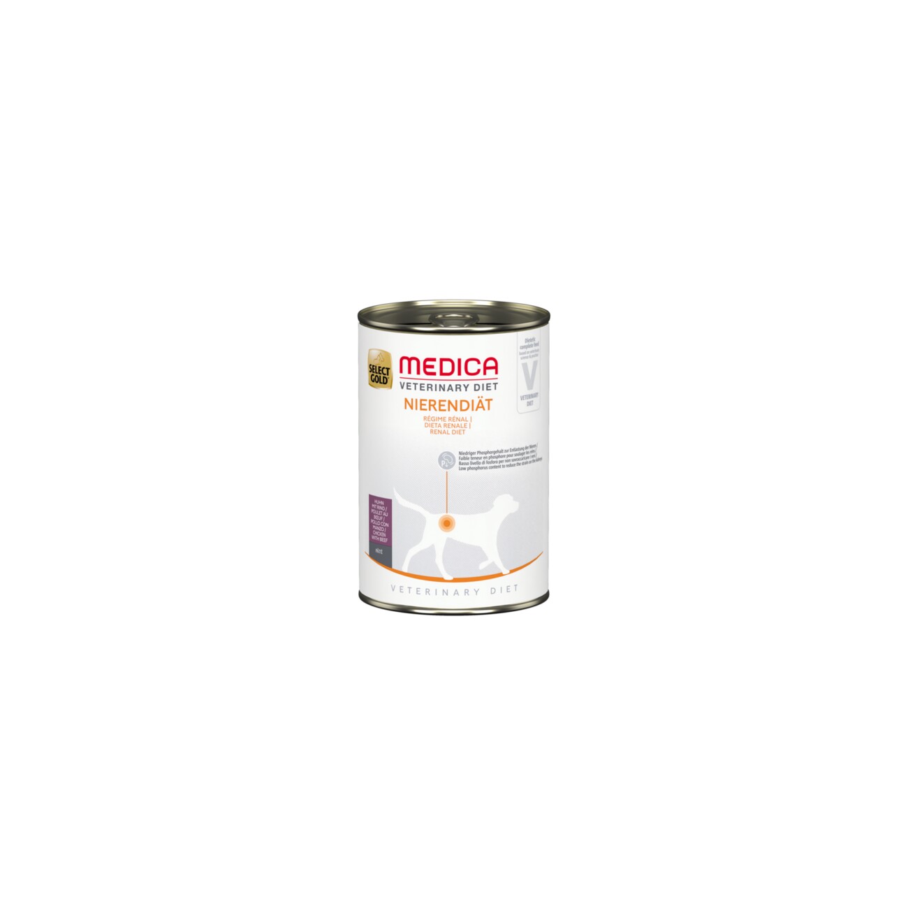 SELECT GOLD Medica Nassfutter Hund Adult Nierendiät, Huhn mit Rind 6x400 g