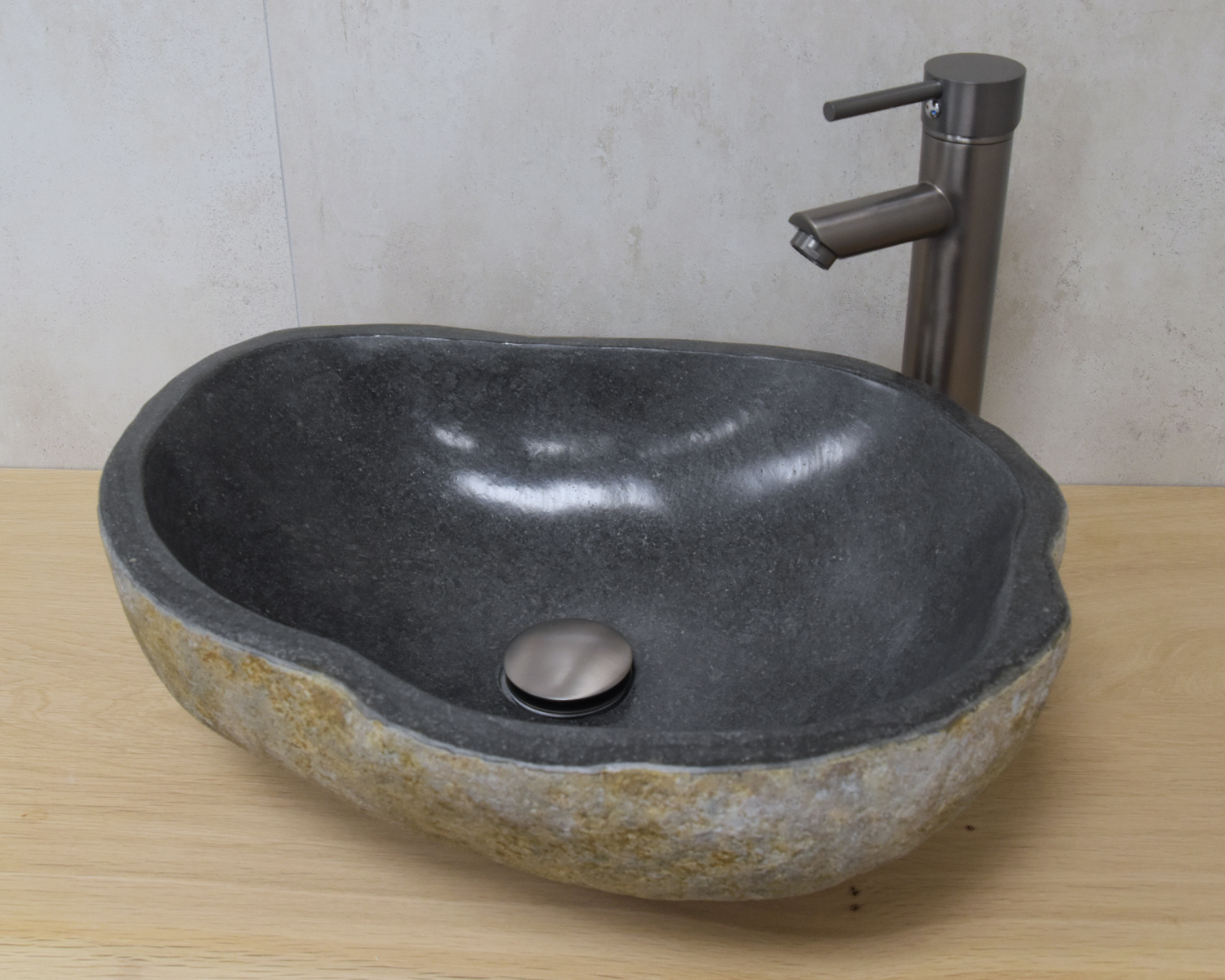 Saniclear Rivierstenen Iron waskom set met kraan in de kleur verouderd ijzer compleet