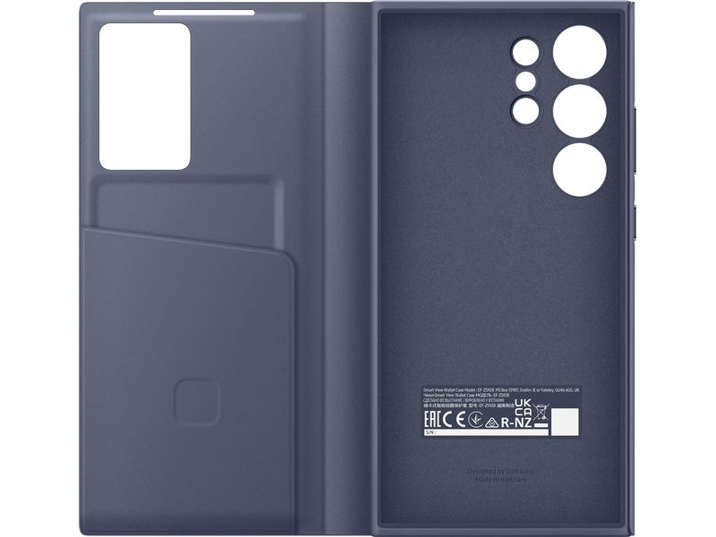 Samsung Book Cover Smart View Galaxy S24 Ultra Violett Schutzhülle mit Touch-Interface für das Samsung Galaxy S24 Ultra