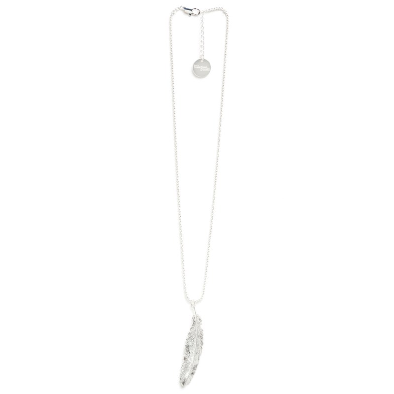 collier plume plaqué argent - PHÉBÉ