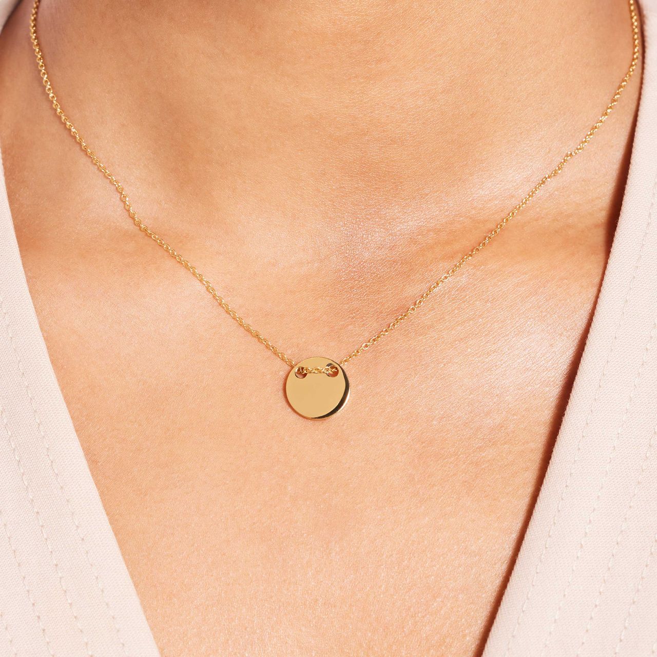 Gerecycled stalen goldplated ketting met munt hanger