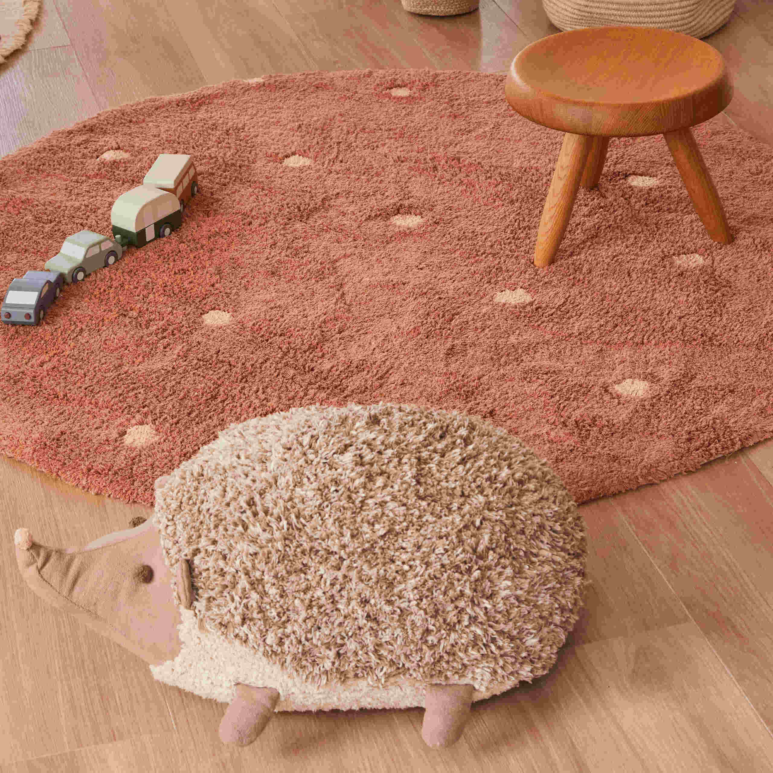 HÉRISSON - Coussin de sol en coton | Gris