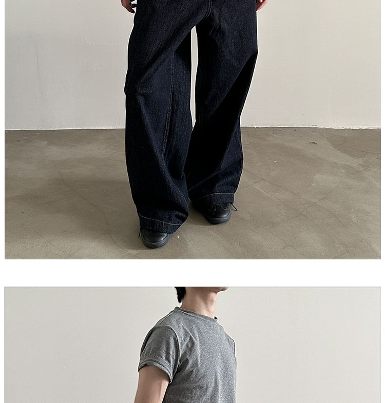 Nahagin - Mid Rise Wide Leg Jeans