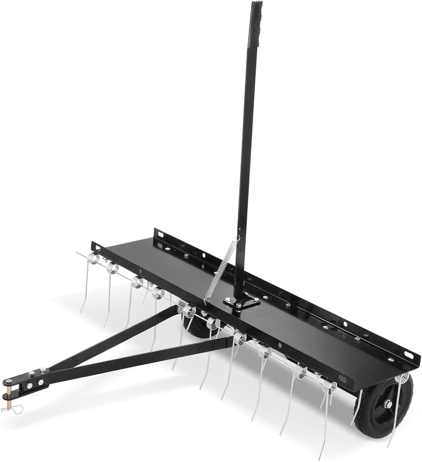 VEVOR Abschleppen hinter Dethatcher, 101.6 cm Abschlepp-Dethatcher mit 20 Federstahlzinken, Abschleppen hinter Rasenrechen für ATV oder Mäher, Rasenentfeuchter Rechen mit Hebegriff für Bauernhof, Gras