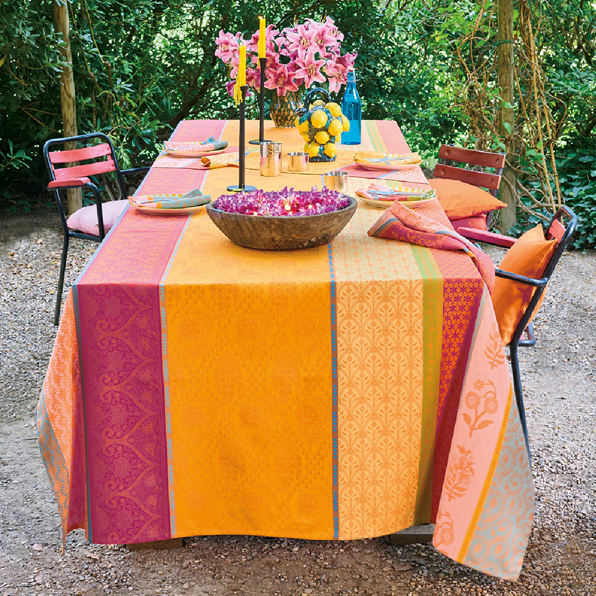 Nappe pur coton multicolore 155x260 Garnier Thiebaut