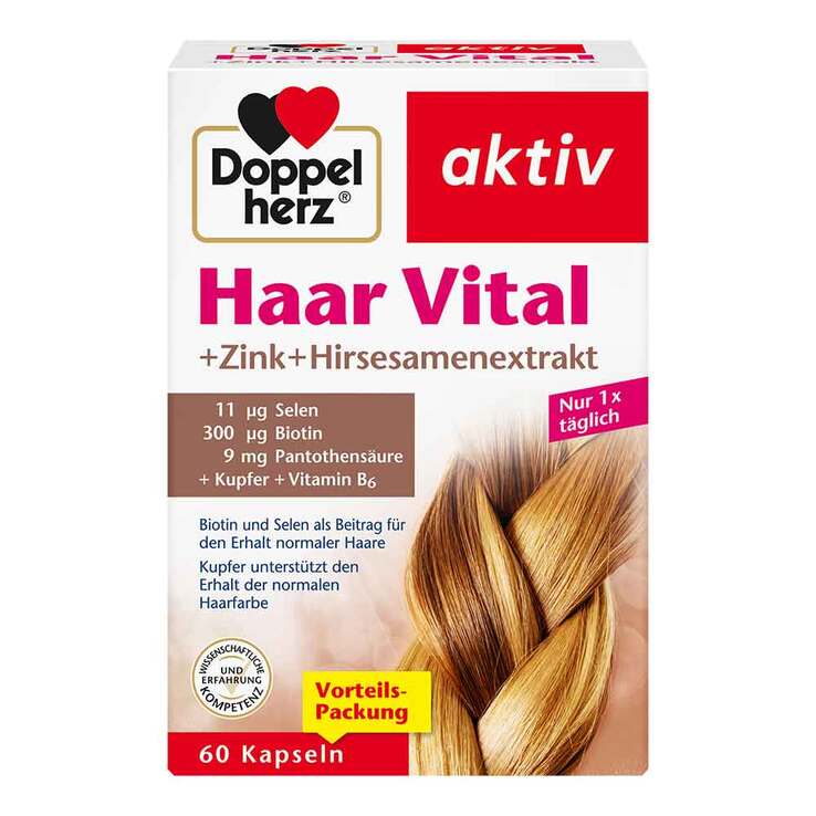 Doppelherz Haar Vital + Zink + Hirse Kapseln, 60 St