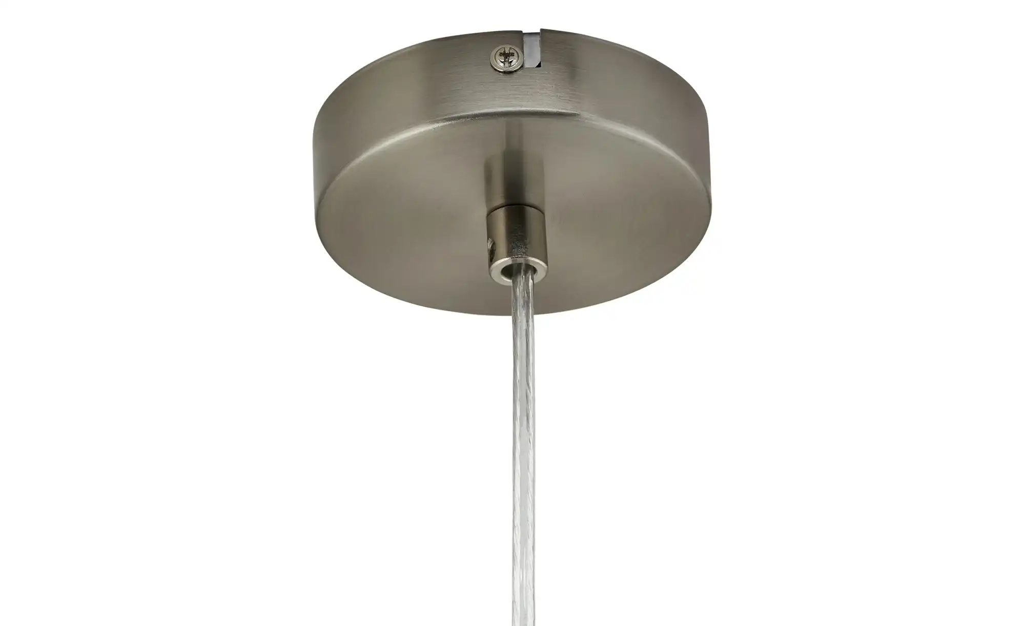 Stoffpendelleuchte, 1-flammig, Schirm grau/silber