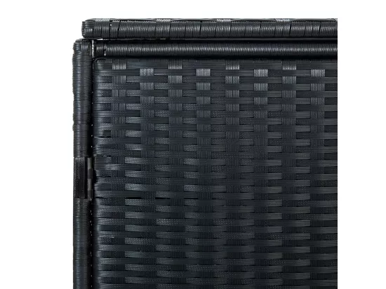 Abris pour poubelle double Résine tressée Noir 148x80x111
