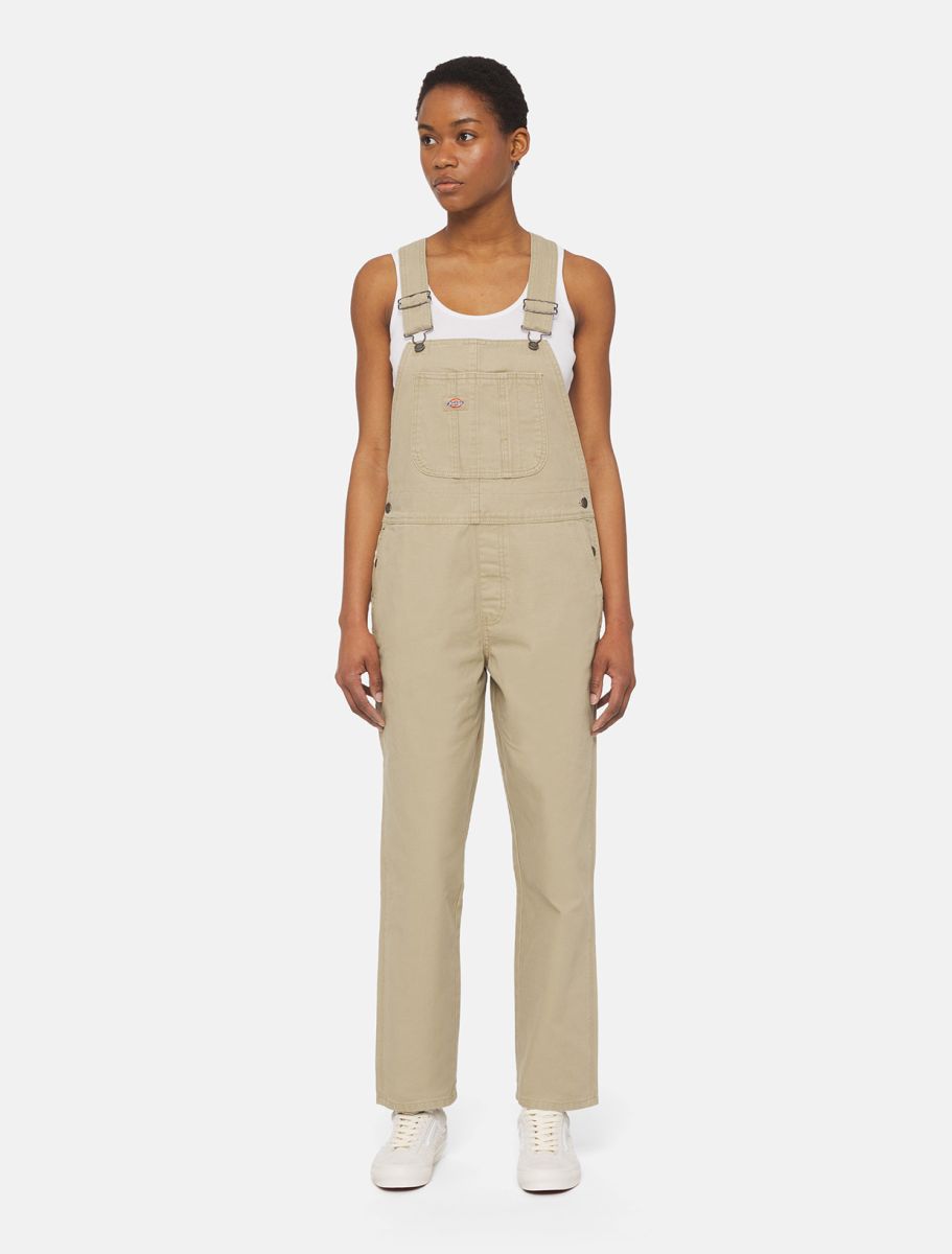 Dickies Women Duck Canvas Bib Desert Sand