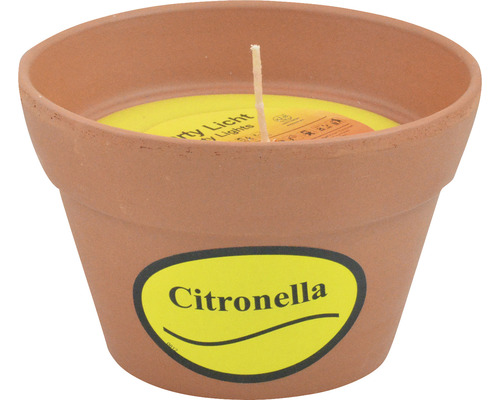 Kaars in terracotta schaal, citronella, Ø 11,5 cm, H 7,5 cm