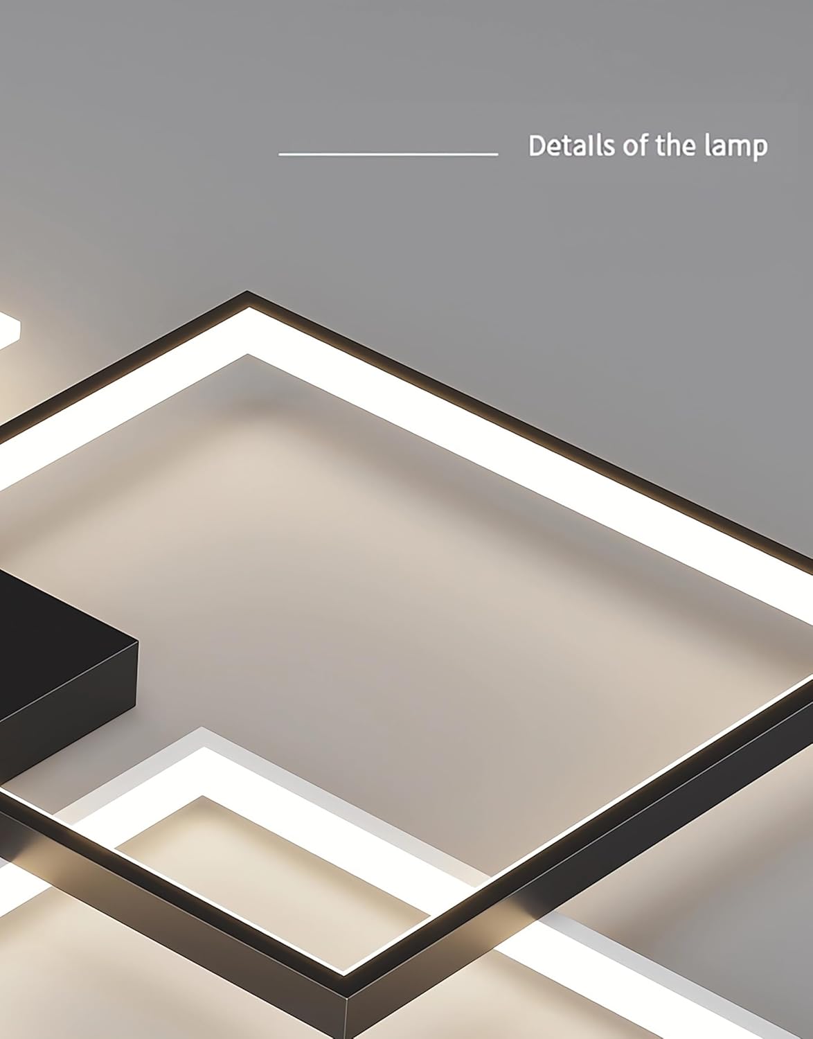 LED-Deckenbeleuchtung Modern Rechteckige Deckenlampen Für Wohnzimmer Dimmbar Mit Fernbedienung Contro Flush Mount Deckenleuchte Für Wohnzimmer Schlafzimmer Stube (Schwarz, 110cm)