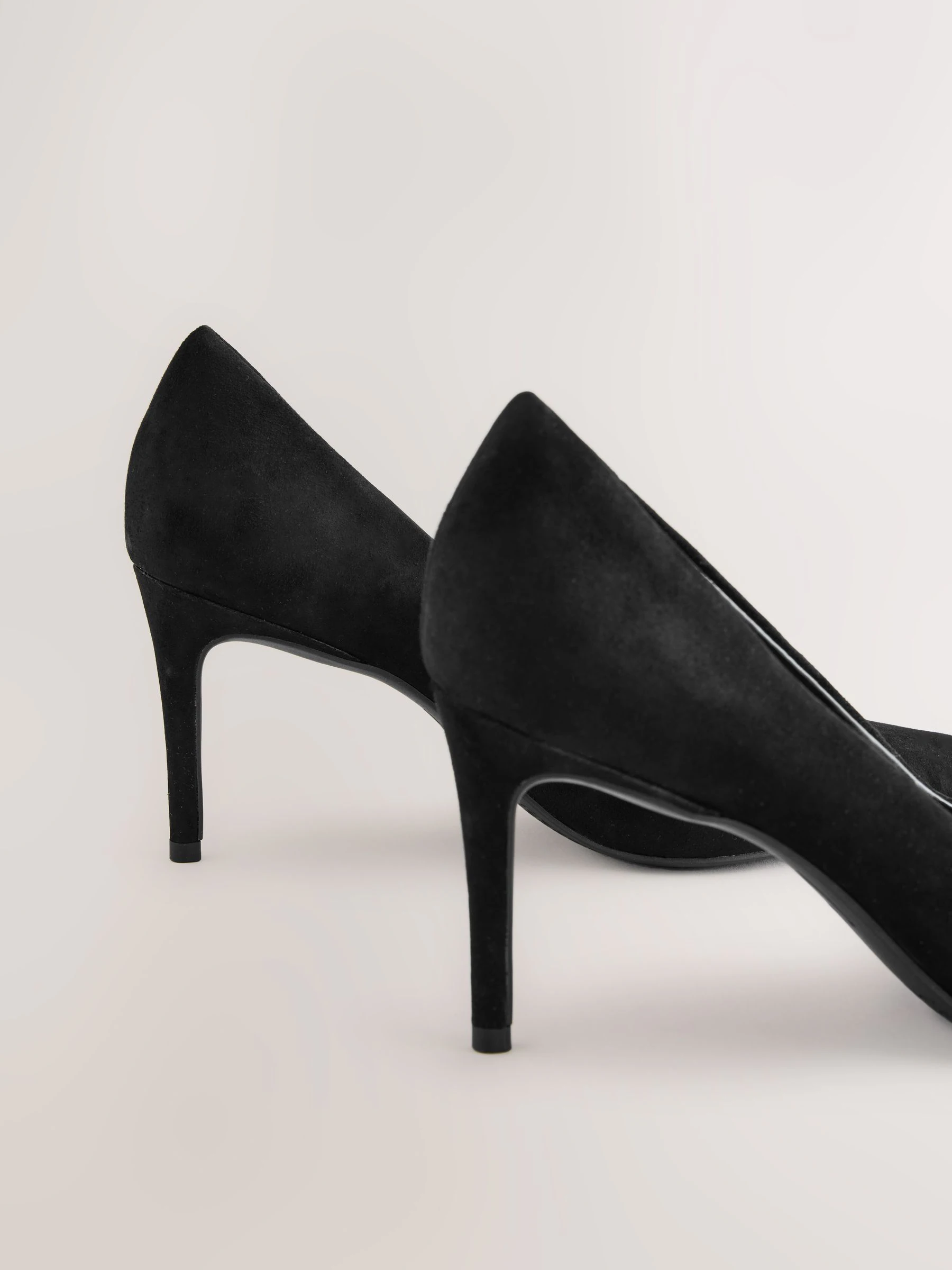 Zwart suède - Leren mid-court pumps