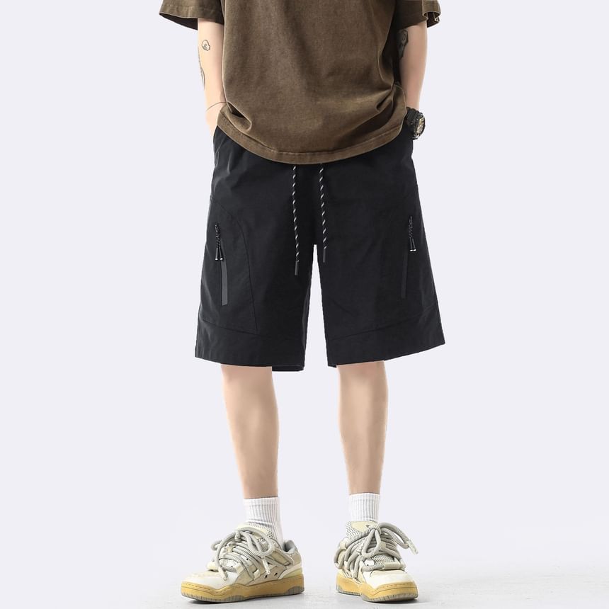 Capbrew - Effen cargoshorts met elastische taille