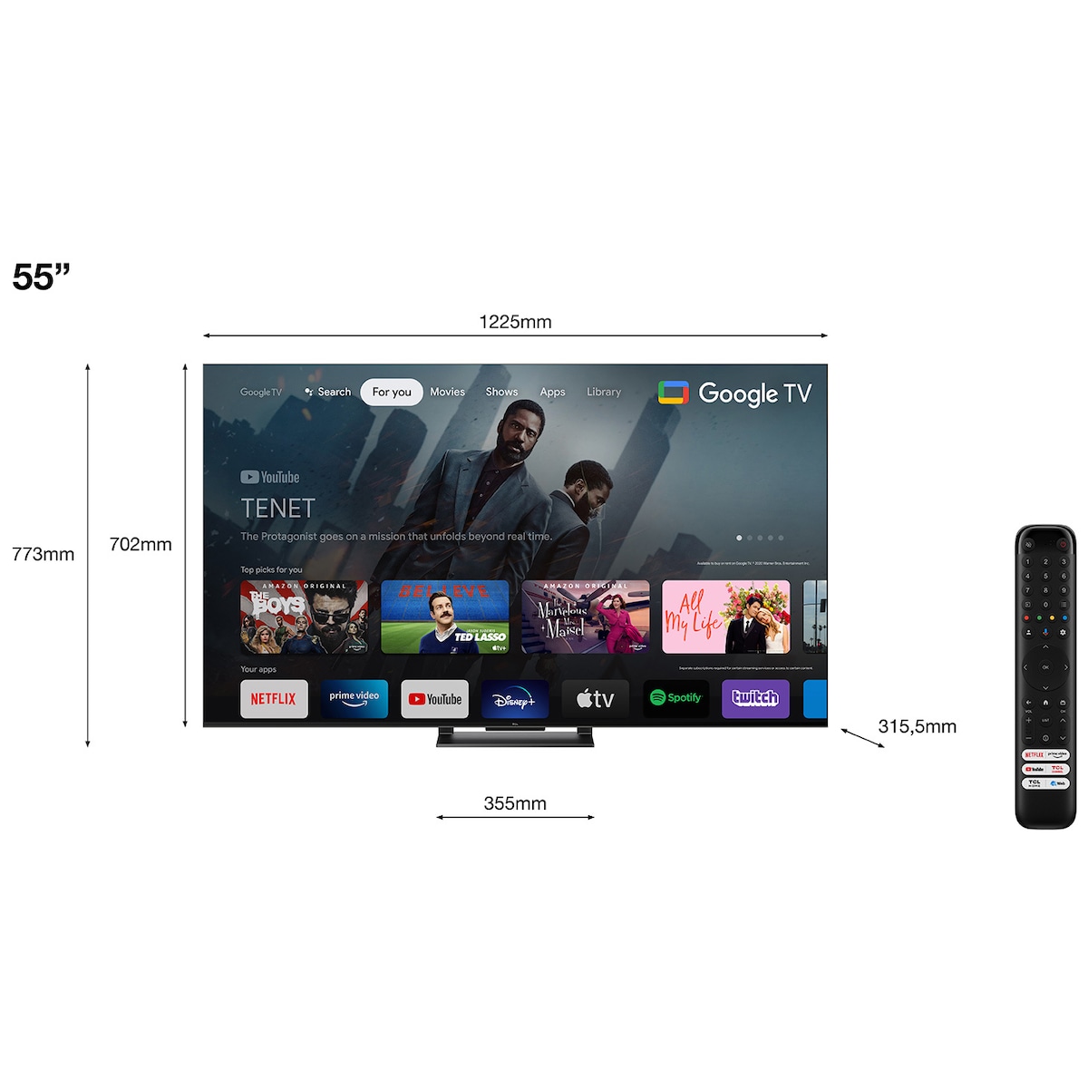 TCL 55 QLED870 4K Smart TV (2023)