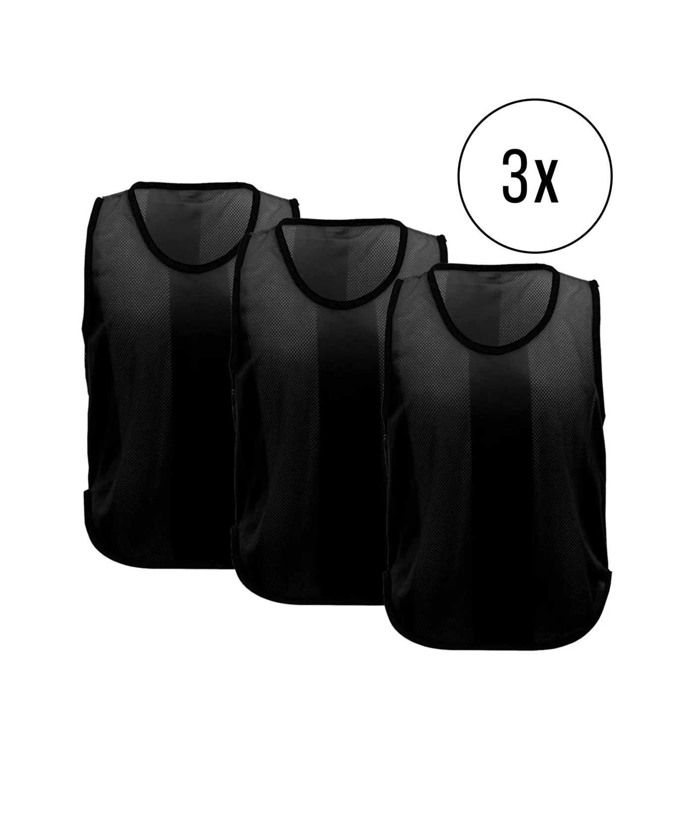 Cawila Trainingsleibchen UNI 3er Set Schwarz | Leibchen Fußball