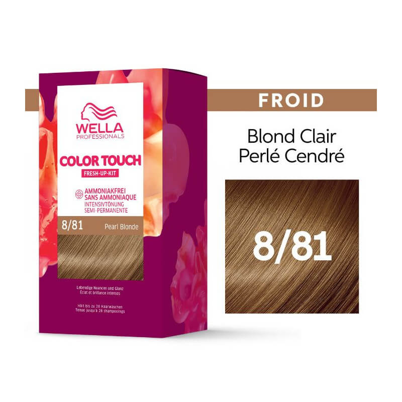 Kit de coloration Blond Clair Perlé Cendré Pearl Blonde Color Touch Fresh-Up 8/81 Wella