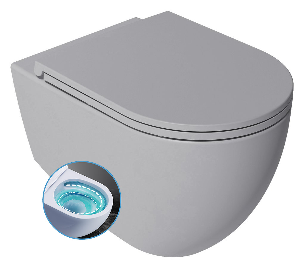 Isvea Infinity toiletpot met tornado flush met softclose zitting grijs