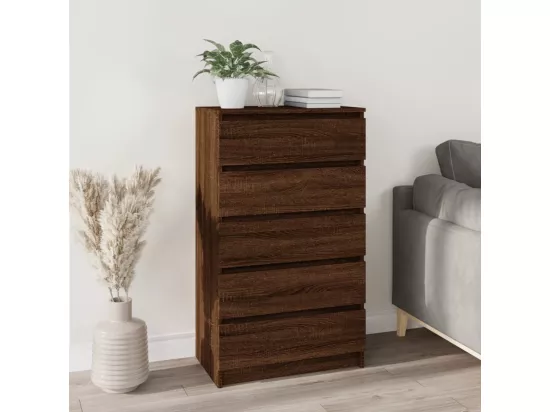 Commode Chêne marron 60x36x103 Bois d'ingénierie