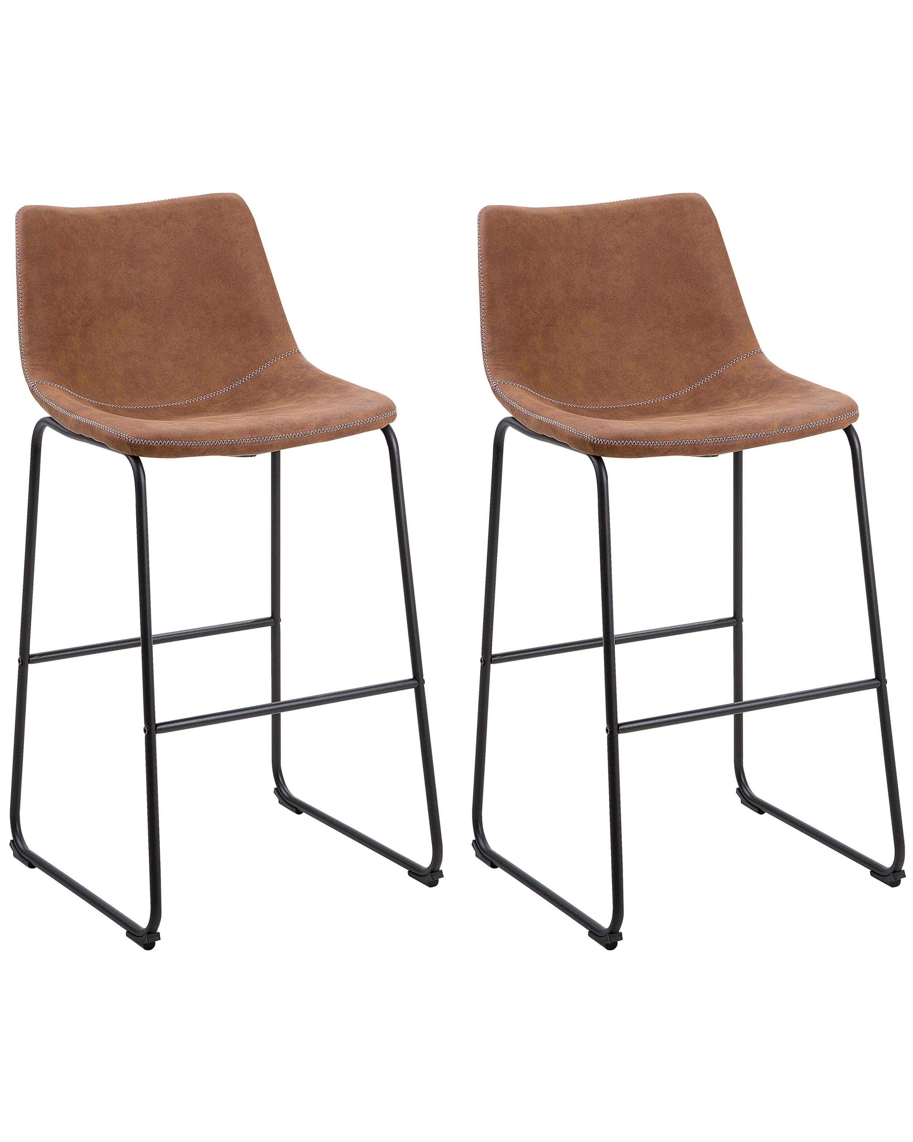 Set van 2 barstoelen FRANKS Goudbruin