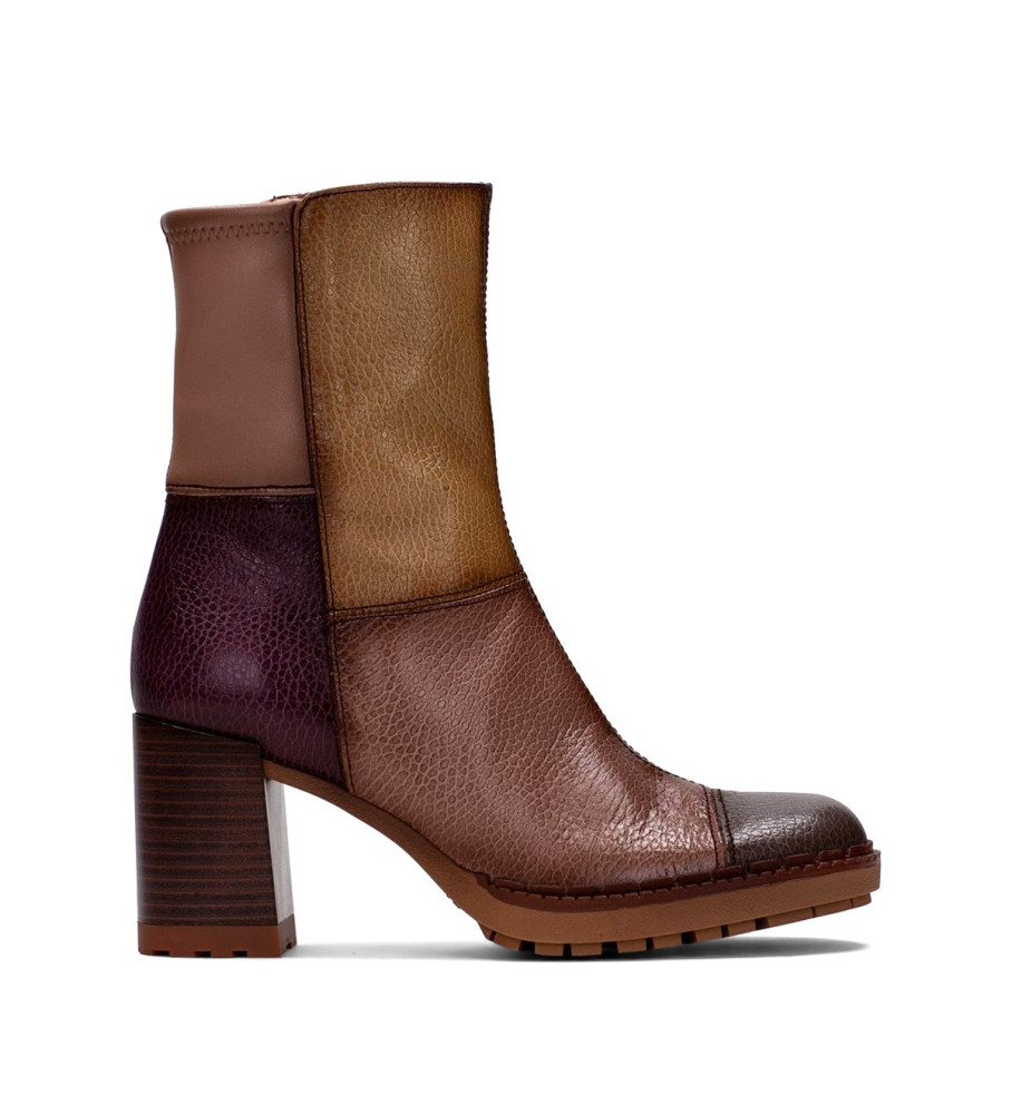 Botas de cano curto Hispanitas Michelle em couro marrom - Salto de 7 cm -