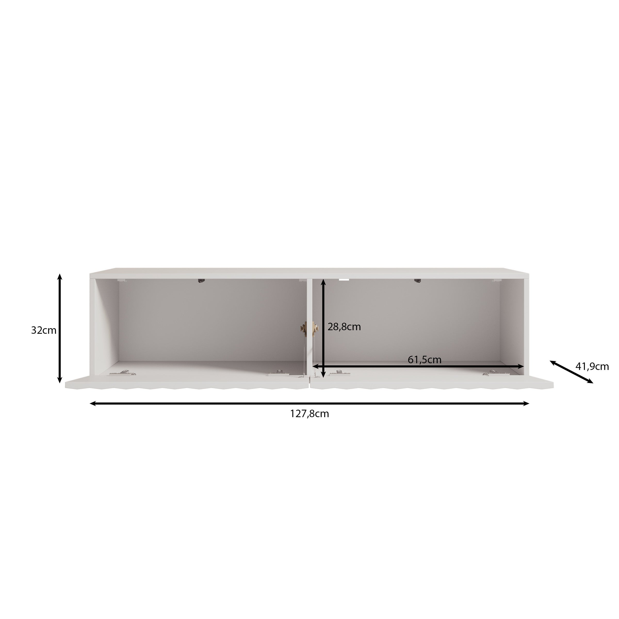 Angelina - TV-Meubel - Zwart - 128 cm