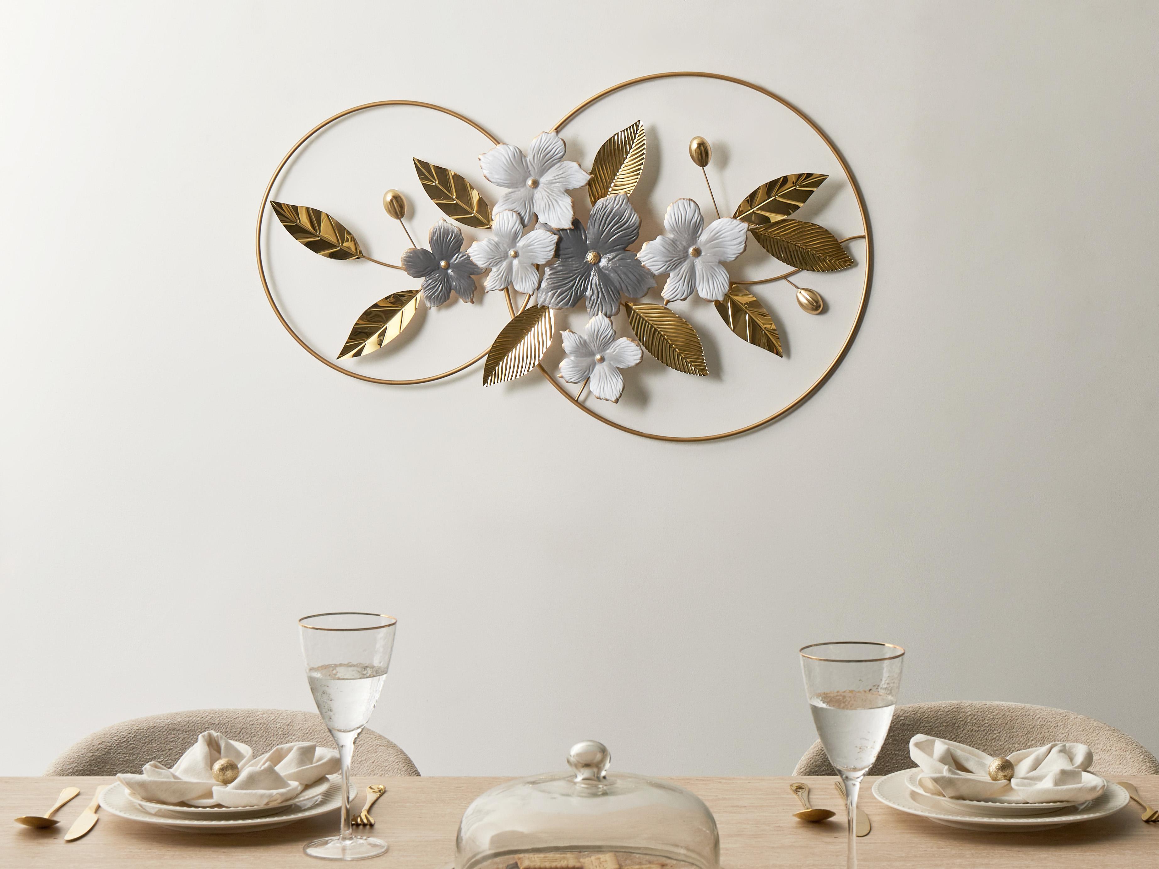 Wanddecoratie Blad DYSPROSIUM Metaal 61 cm Goud