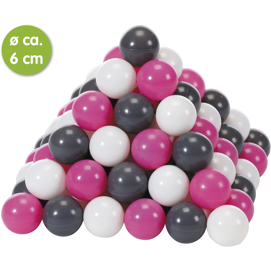 knorr toys® Bälle Set ca. Ø6 cm - 100 ballscremegreyrose rosa
