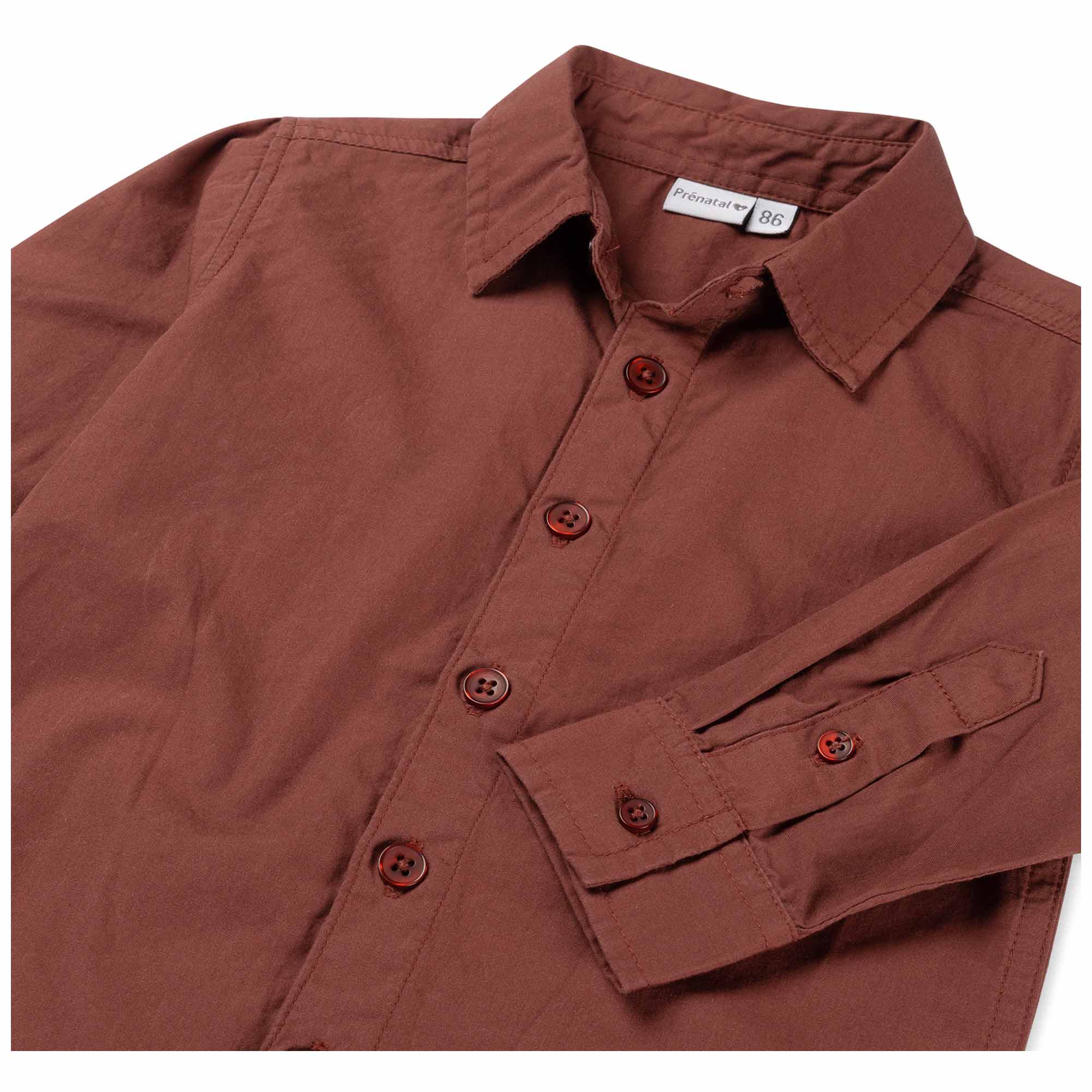 Prénatal peuter blouse lange mouwen effen bruin