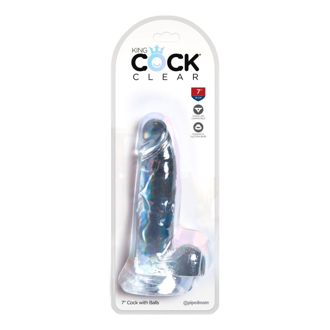 King Cock Clear Naturdildo mit Saugnapf 7“