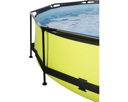 Opbouwzwembad frame zwembadset EXIT Lime rond Ø 360x76 cm incl. patroonfiltersysteem groen