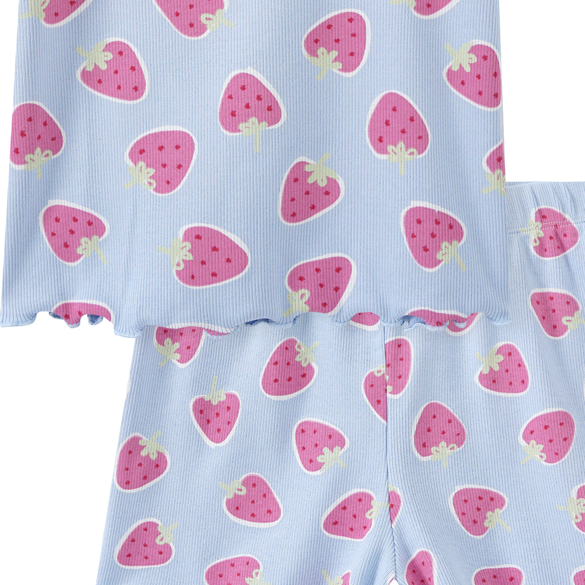 Famy Mädchen Shorty mit Erdbeeren allover hellblau